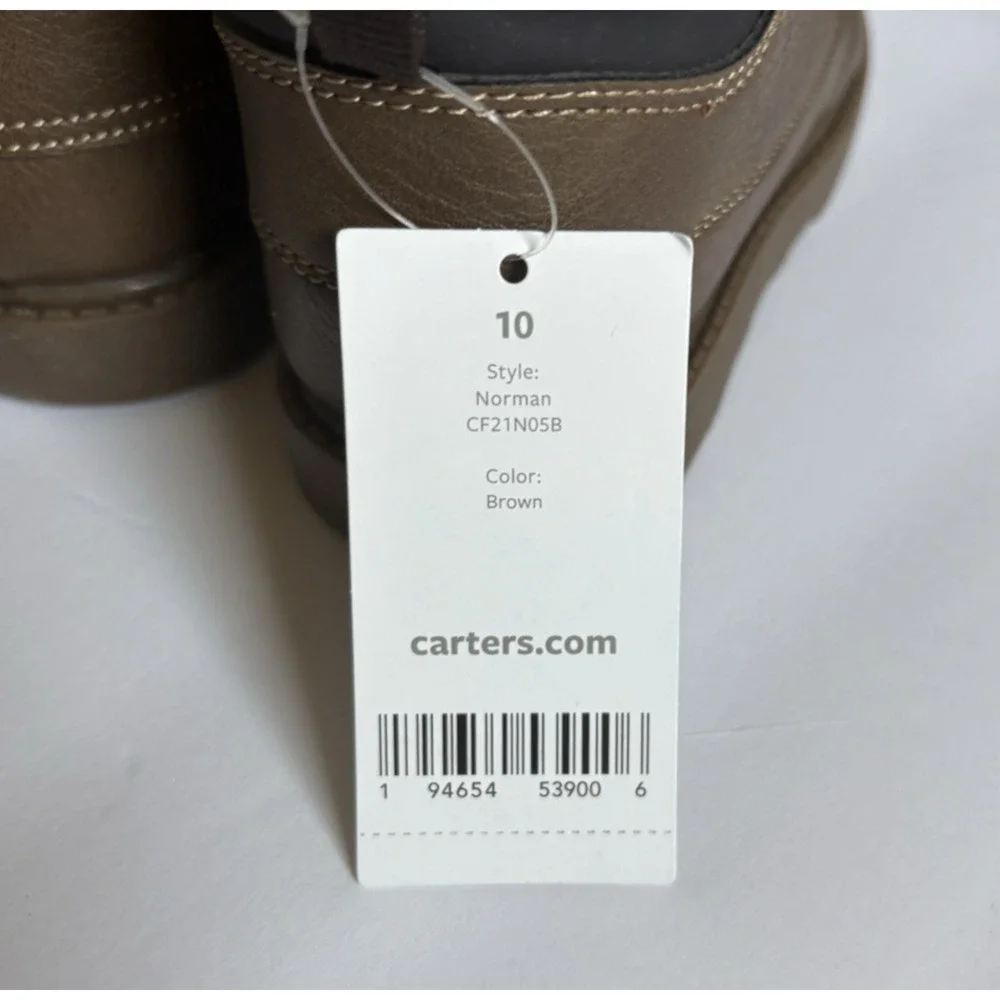 Carter's Norman Toddler Boys Boots Size 10 Brown Fashion Streetwear - NIB
